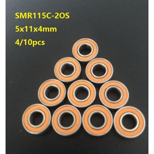 4/10pcs/lot SMR115C-2OS 5x11x4 mm ABEC-7 Stainless Steel hybrid Si3N4 ceramic ball bearings fishing reel 5*11*4 mm