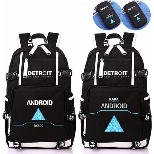 Anime Game Detroit: Become Human Backpack Schoolbag Student Shoulder Bags Cosplay Laptop Travel Bag Pencil case bag Gifts New