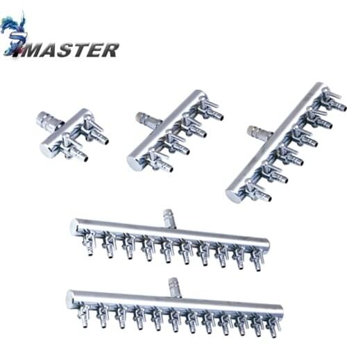 Seven Master Aquarium Accessories 4/6/8/10/12 Ways Inline Air Splitter Control Valve For 4*6mm Oxygen Pump Hose Inlet D8mm
