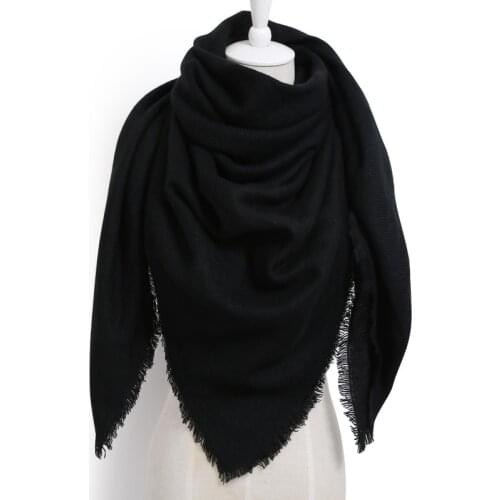 2021 New Fashion Winter Warm Triangle Scarf For Women Pashmina Shawl Cashmere Plaid Scarves Blanket Shawls scarf female stole