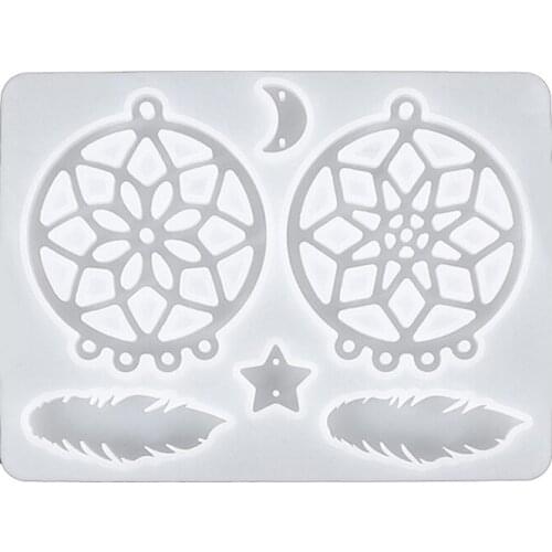 Silicone Mould Dream Catcher Mould/Pendant Feather Mold/Epoxy Casting Wall Decoration Mold Suitable for DIY Jewelry N2UE
