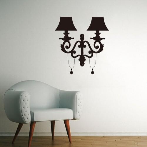 Nordic Bedside Lamp Wall Sticker For Home Glass Bedroom Decoration Background Wall Stickers Decal Vinyl Art Mural DW10573