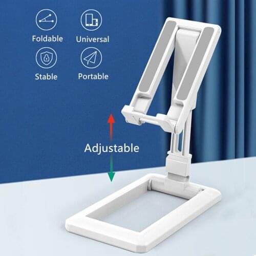 Foldable Desktop Tablet Mobile Phone Holder Cradle Stand for iPhone iPad Height Angle Adjustable Cellphone Support Stable Holder