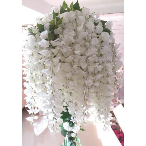 SPR 10pcs/lot 95cm Wisteria flower vine rattan wedding arch square artificial flowers wall backdrop table centerpiece flore
