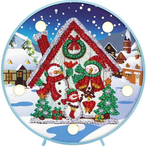 DIY Diamond Painting LED Lamp Partial Drill Special Shape Snowman Christmas Decor Creative Diamond Painting Night Light Dropship