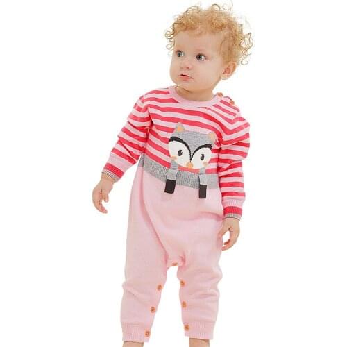 Spring and Autumn Kids Girls and Boys Stitching Striple Knit Bodysuit