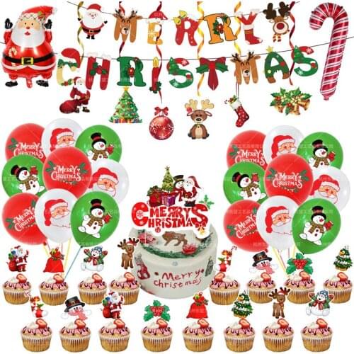 1set Merry Christmas Balloons Banner Santa Claus Birthday Party Balloons Kids Birthday Party Decoration Baby Shower Balloons