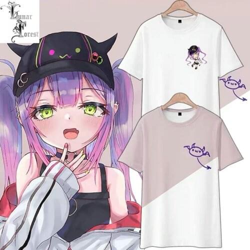 VTuber Tokoyami Towa 3D Printing T-shirt Summer Fashion Round Neck Short Sleeve Popular Japanese Streetwear Plus Size