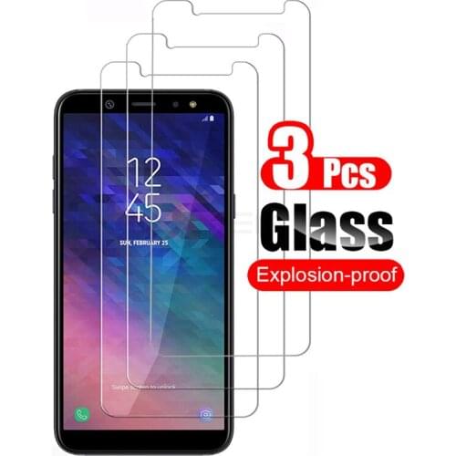 3PCS Full Clear Tempered Glass for Samsung Galaxy A7 A6 A8 + 2018 A530 A730F J2 Core J4 J8 J6 Plus 2018 Glass Protector Film