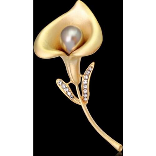 Flower brooches women clothing decoration stainless steel jewelry accessories fashion pin and brooch rhinestone