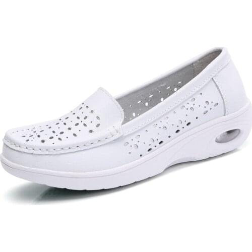 NEW shoes women 2021 Summer Casual shoes white wedge heels breathable work shoes anti-skid air cushion pregnant