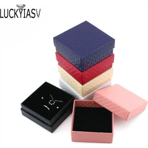 1 PC Stone Veins Jewelry Box Pendant Storage Organizer Box Ring Case Gift Box Diamond Textured Package For Pendant Necklace Box