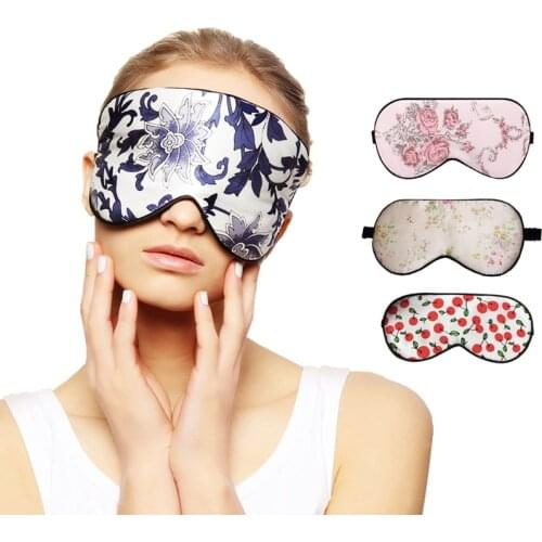 100% Silk Sleep Mask Natural Fast Sleeping Eyeshade Eye Patch Cover Shading Eye Mask Portable Blindfold Travel Night Eyepatch