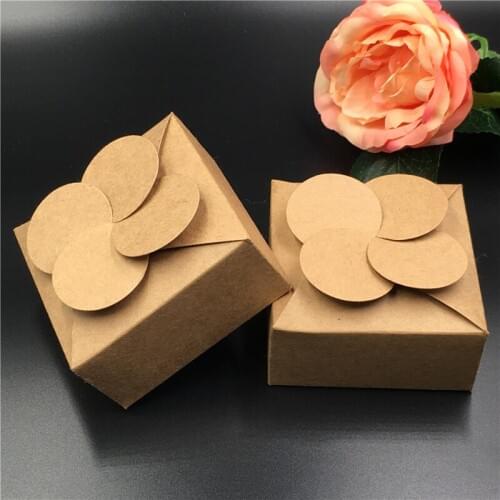 30Pcs/Lot Handmade Kraft Paper Windmill Boxes For Valentines Day Chocolate Muffin Package Cardboard Container Boxes Wholesale