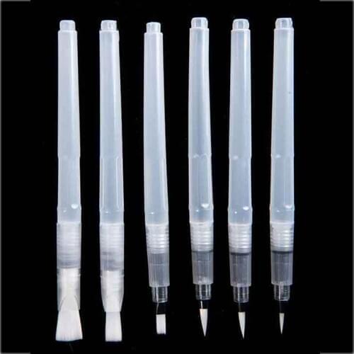 6 Pcs/set Refillable Paint Brush Water Color Brush Soft Watercolor Brush Ink Pen for Painting Calligraphy Drawing Art Supplies
