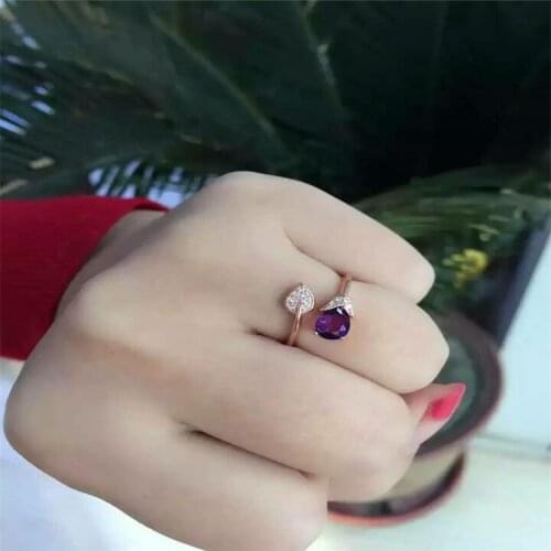 925 sterling silver inlaid amethyst ring inlaid with micro business jewelry jewelry natural stone