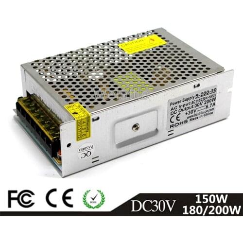 DC30V 150W 180W 200W LED Light Belt Driver Switching Power Supply 110/220VAC Constant Voltage Transformer Monitoring CCTV CNC
