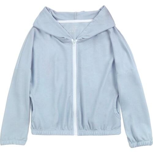 Kids Casual Hoodie Jacket Outerwear Sportswear Long Sleeve Zippered Coat Boys Girls Traveling Sun Protection Skinsuits Jackets