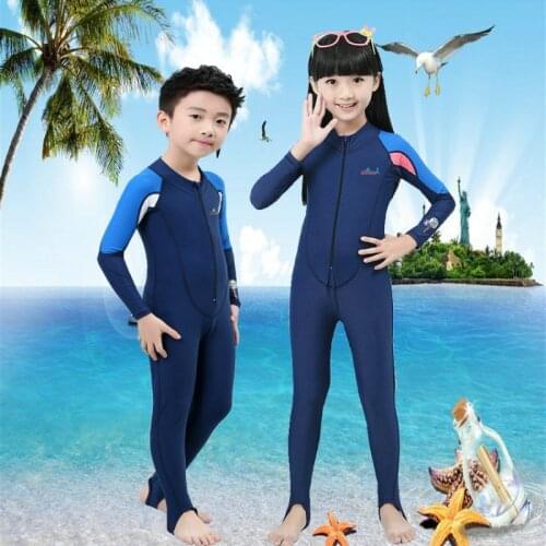 Kids Wetsuit Boys/Girls Snorkeling Swimming Suit Full Body One-piece Diving Wet Suit Children Sun Protection Diving Suit Wetsuit