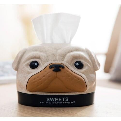 OTHERHOUSE Lovely Bobby Dog Napkin Holder Creative Tissue Box Paper Storage Case Box Container Home Office Car Decoration