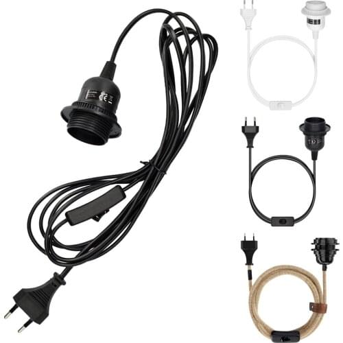 3.5M/5M Power Cable E27 Lamp Base Holder Fitting EU Plug Pendant LED Light Fixture Bulb Socket Cord Adapter With On/Off Switch