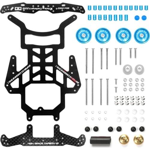 Super XX/SX/SXX EVO.1 Chassis 94780 Upgrade Parts Set Carbon Fiber FRP Chassis Rollers Kit for Tamiya Mini 4WD Racing Car Model