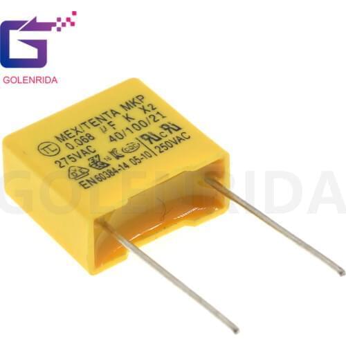 10pcs 68nF capacitor X2 capacitor 275VAC Pitch 10mm X2 275V Polypropylene film capacitor 0.068UF 683K