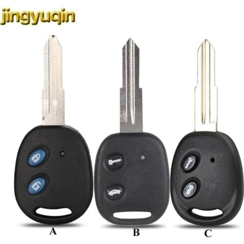 Jingyuqin Remote Key Shell For Chevrolet LOVA Sail Epica Lechi Spark 2 Buttons Uncut Brass Key Blade Blank Replacement
