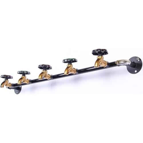 Creative New Vintage Steel Pipe Purple Bronze Lacquered Industrial Aged Faucet Hanging Robe Hook Wall Decoration Wall Hook