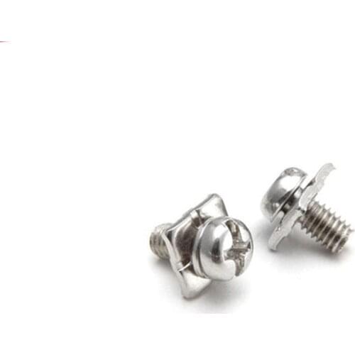 M3.5 M4 Phillips Pan Head Screw With Square Washer Sems Screws 6-12mm Length