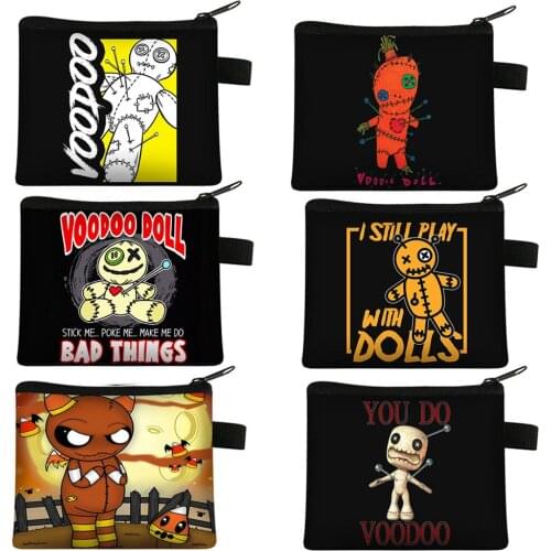 Cute Voodoo Doll Print Coin Purse Women Wallet Boys Girls Mini Money Coin Bag Ladies Card Key Lipstick Holder Bags for Travel