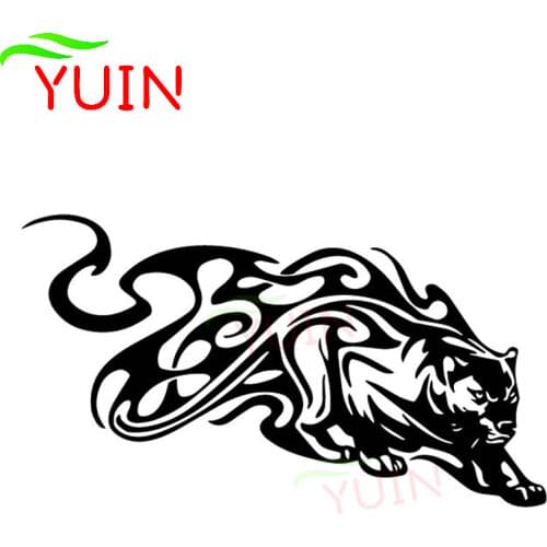 Fashion Tiger Flame Pattern Car Sticker Bumper Fashion Decoration PVC Waterproof Sunscreen Decal Black/White/Red/Laser/Silver