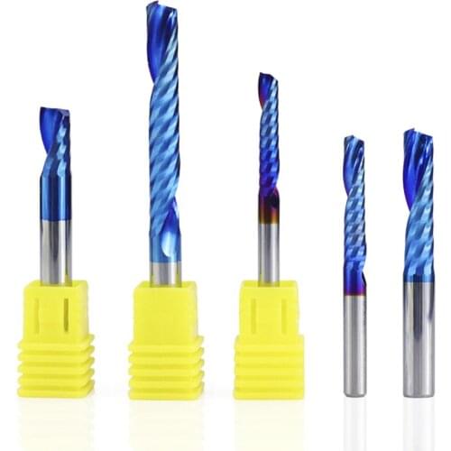 1 / 4mm rod tip, blue coated flute end mill, cnc router tip, single flute end mill, cutting end mill