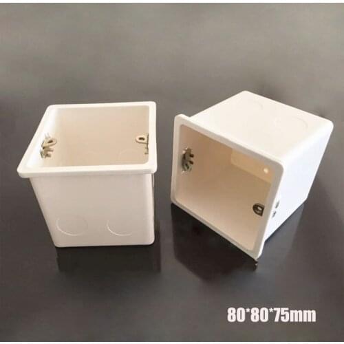 5pcs Wall Mount Switch Box Heighten 80*80*75mm Socket Bottom Box Concealed Type 86 Junction Box White