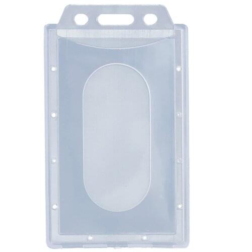 NEW Transparent 10 Pcs New Clear Vertical Hard Plastic Badge Card ID #68635