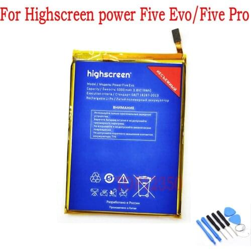 NEW Original High Quality 5000mAh Battery For Highscreen power Five Evo Mobile phone