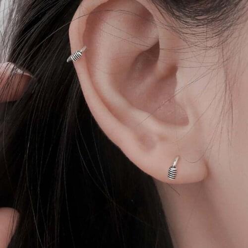 Hoop Spring Earrings For Women Geometric Korean Fashion Punk Hip Hop Trend Female Party Jewelry Accessories Wholesale BOYULIGE