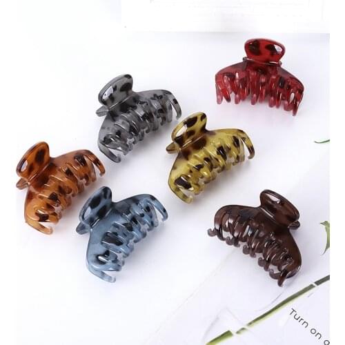 Painted plastic medium and small size grabbing clip shower tray hairpin simple fashion leopard print ponytail hair grabbing clip