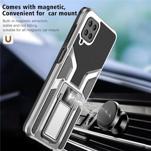 For Samsung A12 5G Military Bumper Ring Holder Back Case Samsung Galaxy A12 A 12 Luxury Case for Galaxy A12 SM-A125F Stand Cover