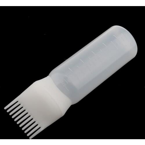 Empty Comb Applicator Bottle, 120ml with Graduated Scale, For Hair Coloring, Dye and Scalp Treament, White Color