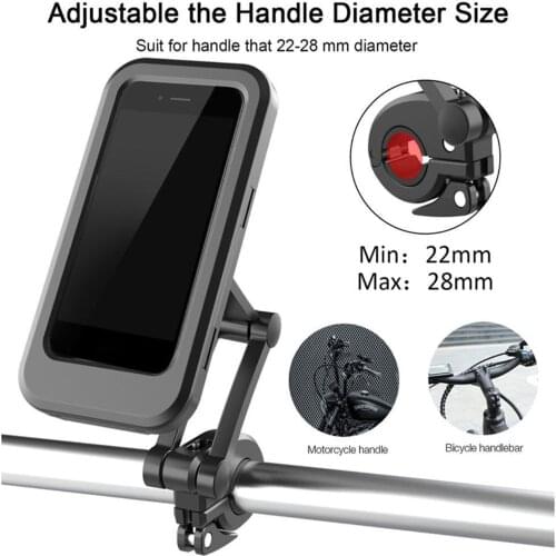 360° Rotation Adjustable Bike Phone Bag Waterproof Fit Below 6.7 Inches