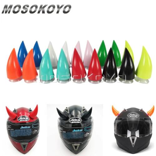 2pcs Helmet Devil Horn Outdoor Sport Capacete Devils Horn Decoration Black Green Pink White Blue Universal