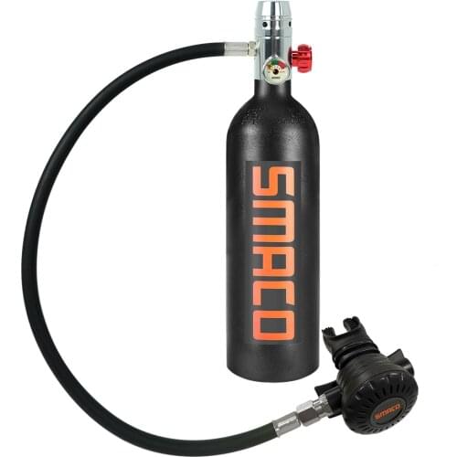 SMACO S400 1L Mini Scuba Diving Tank Oxygen Tank 16 Minutes Capability, 1L Mini Scuba Diving Cylinder Oxygen Tank