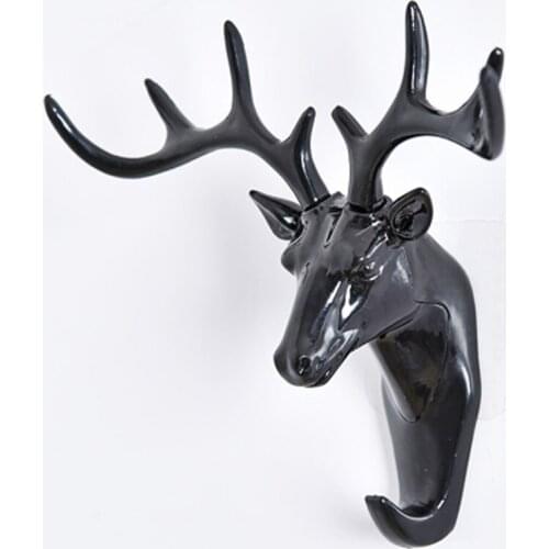 Antlers Shape Hanger In The Hallway Creative Black Deer Wall House Keychain Hat Housekeeper Hook Nordic Decoration Home