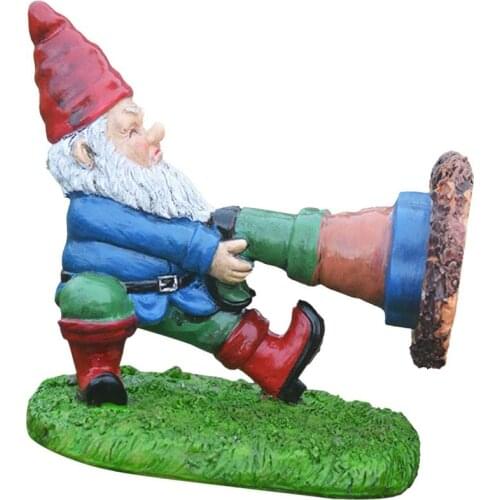 Funny Resin Garden Gnome Statue Hand-painted Naughty Dwarfs Figurines Home Lovely Crafts Garden Decoration For Birthday Gifts