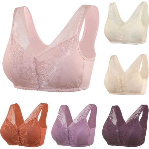 Womens Adjustable Sports Front Closure Extra-Elastic Breathable Lace Trim Bra Fixed Chest Lingerie Vest нижнее белье женское g4