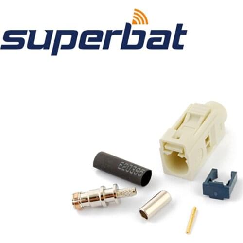 Superbat 10pcs Fakra Crimp Jack Connector White /9001 Radio With Phantom for RG316 RG174 LMR100 Cable