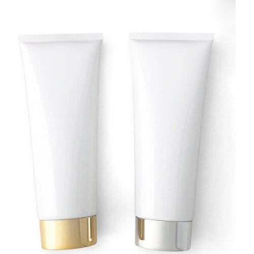 200g Tube Screw Lids/flip lid cream Bottle Container Empty white Soft Refillable Plastic Lotion Tubes Squeeze Cosmetic Packaging
