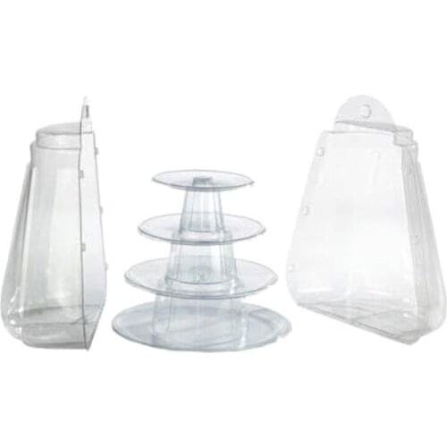 4 Tiers Round Macaron Tower Stand Cake Display Rack for Wedding Birthday Decor