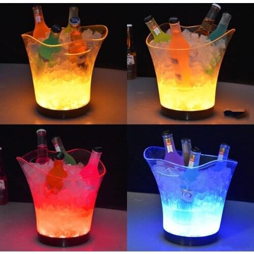 5.5L Rechargeable Ice Buckets Beer Whisky Cooler Colors Changing Cocktail Wine Holder For Party Home Bar Nightclub Supplies